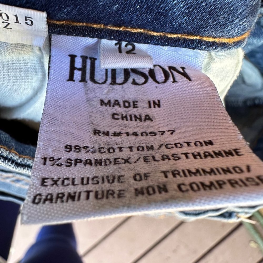 Hudson Skinny Mid-Rise Blue Medium Blue Denim Girls Size 12 - Picture 6 of 12